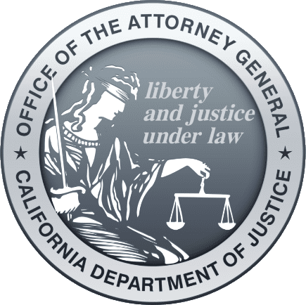 A picture of the california department of justice seal.